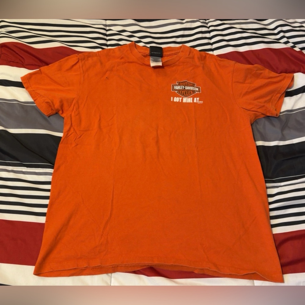 Harley-Davidson Orange Short Sleeve Tee with Chest Logo